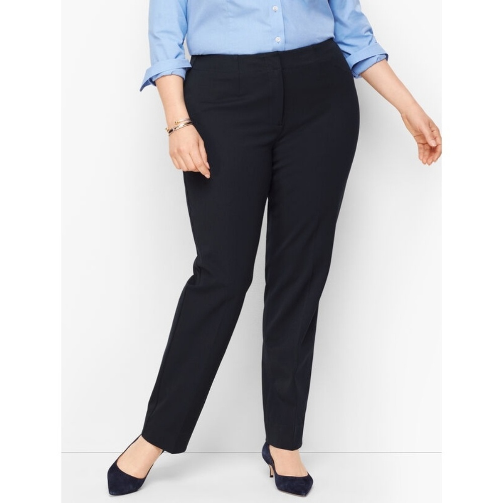 Talbots navy bi-stretch straight-leg pants